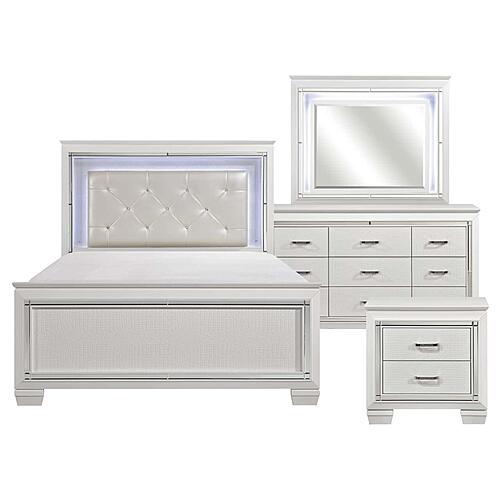 Allura 4pc Queen Bedroom Set  - White by Homelegance