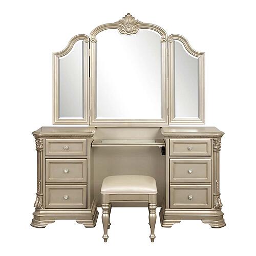 Antoinetta Vanity Dresser w/Mirror - Bronze by Homelegance