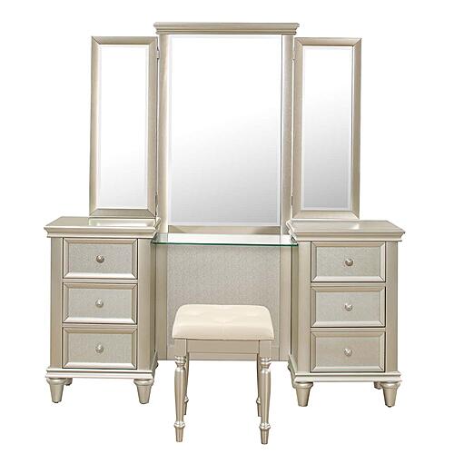 Celandine Vanity Dresser w/Mirror - Off-white by Homelegance