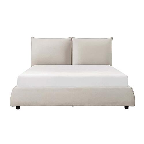 Linna Eastern King Platform Bed - Beige by Homelegance