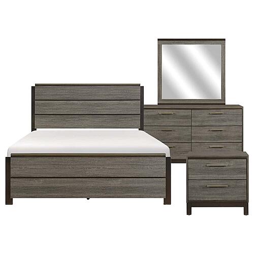 Vestavia 4pc Queen Bedroom Set  - Antique Gray & Dark Brown by Homelegance