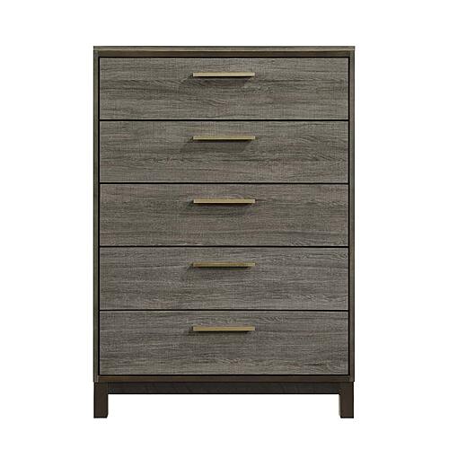 Vestavia 5pc Queen Bedroom Set  - Antique Gray & Dark Brown by Homelegance