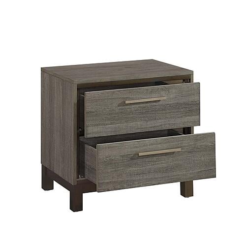 Vestavia Nightstand - Antique Gray & Dark Brown by Homelegance