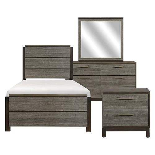 Vestavia 4Pc Twin Bedroom Set  - Antique Gray & Dark Brown by Homelegance