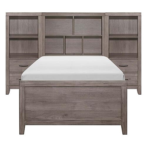Woodrow 4pc Set Twin Wall Bed w/Toy Boxes  - Brownish Gray by Homelegance