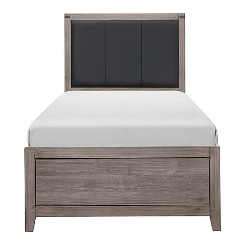 Woodrow Twin Bed - Brownish Gray & Black by Homelegance
