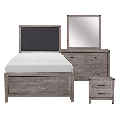 Woodrow 4Pc Twin Bedroom Set  - Brownish Gray & Black by Homelegance