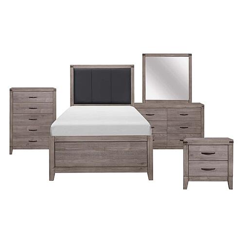 Woodrow 5pc Twin Bedroom Set  - Brownish Gray & Black by Homelegance