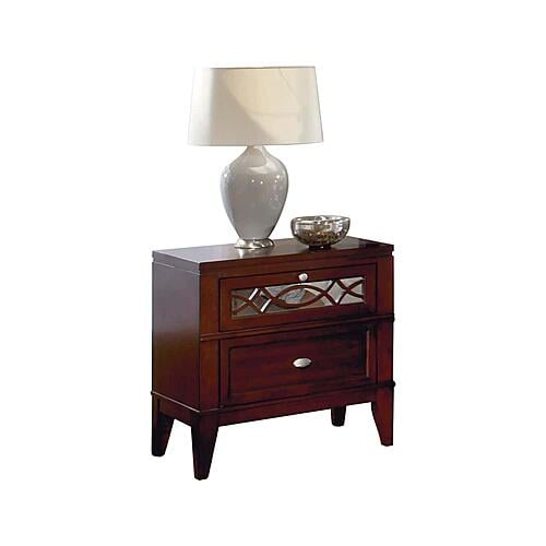 2134-4 Nightstand, Reversible Panel - Brown Cherry - Brown Cherry by Homelegance