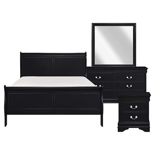 Mayville 4pc Queen Bedroom Set  - Black by Homelegance