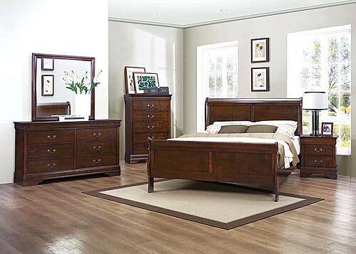 Mayville Eastern King Bed - Brown Cherry by Homelegance