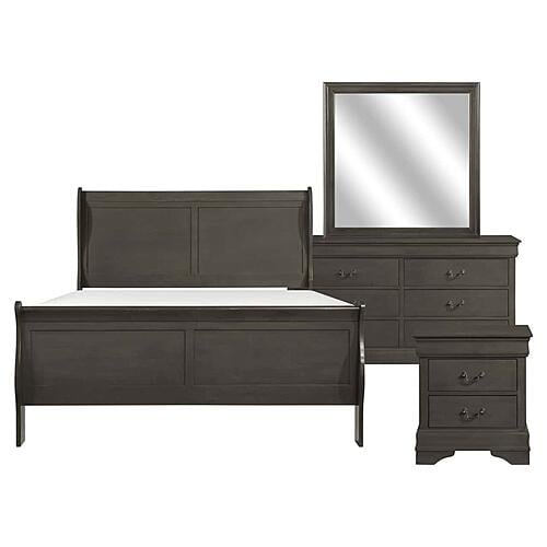 Mayville 4pc Queen Bedroom Set  - Stained Gray by Homelegance