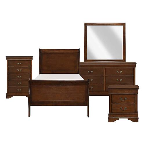 Mayville 5pc Twin Bedroom Set  - Brown Cherry by Homelegance