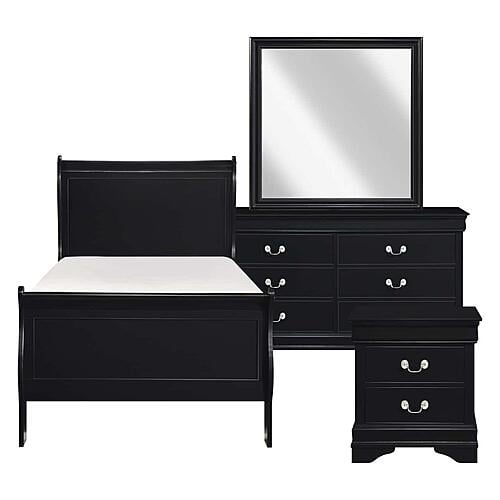 Mayville 4Pc Twin Bedroom Set  - Black by Homelegance