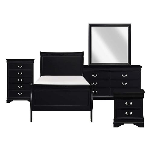 Mayville 5pc Twin Bedroom Set  - Black by Homelegance