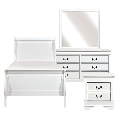 Mayville 4Pc Twin Bedroom Set  - White by Homelegance