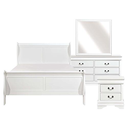 Mayville 4pc Queen Bedroom Set  - White by Homelegance
