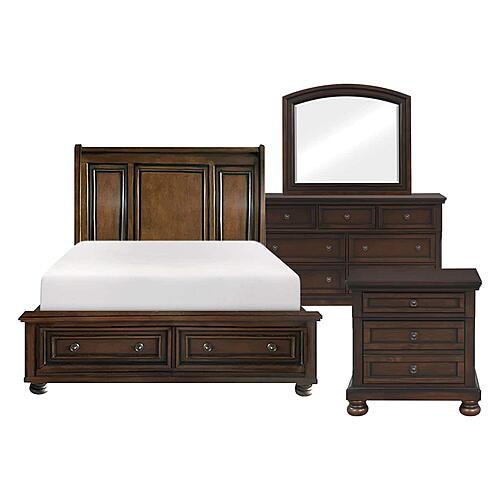 Cumberland 4pc Queen Bedroom Set  - Brown Cherry by Homelegance