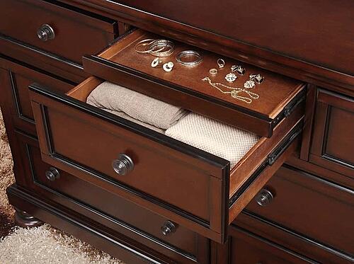 Cumberland Dresser, Hidden Drawer - Brown Cherry by Homelegance