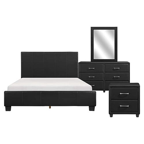 Lorenzi 4pc Queen Bedroom Set  - Black by Homelegance