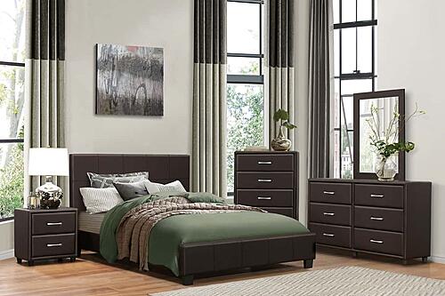 Lorenzi Queen Platform Bed - Dark Brown by Homelegance