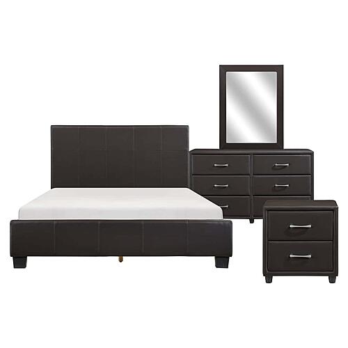Lorenzi 4pc Queen Bedroom Set - Dark Brown by Homelegance