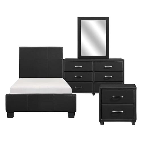 Lorenzi 4pc Twin Bedroom Set  - Black by Homelegance