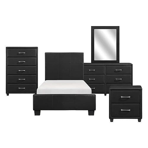 Lorenzi 5pc Twin Bedroom Set  - Black by Homelegance