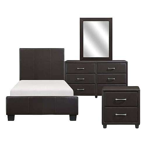 Lorenzi 4pc Twin Bedroom Set  - Dark Brown by Homelegance