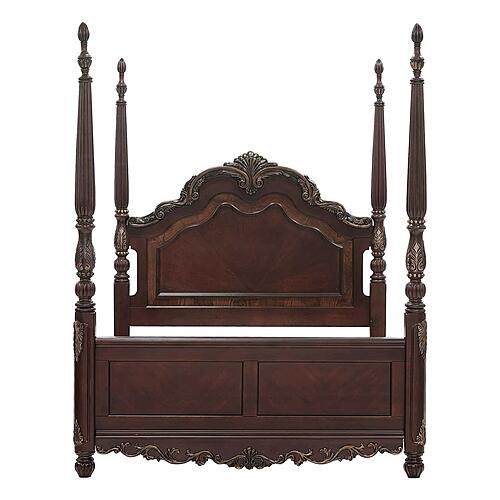 Deryn Park California King Poster Bed - Cherry by Homelegance