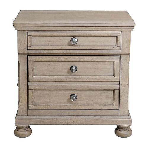 Bethel Nightstand, Hidden Drawer - Brushed Gray by Homelegance