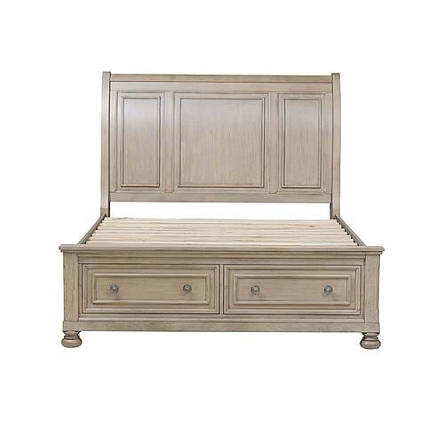 Bethel California King Platform Bed w/Footboard Storage - Brushed Gray by Homelegance