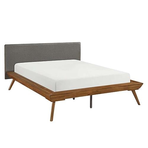 Wrenn Full Platform Bed - Chestnut & Dark Gray by Homelegance