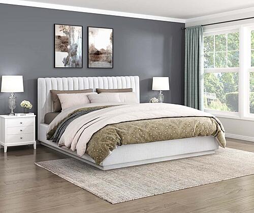 Mulvane Eastern King Platform Bed - Natural by Homelegance