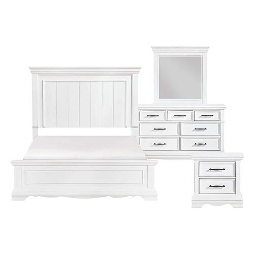 York 4pc Queen Bedroom Set  - White by Homelegance