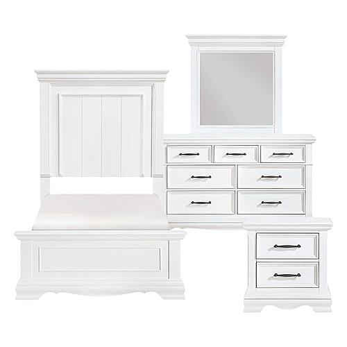 York 4Pc Twin Bedroom Set  - White by Homelegance