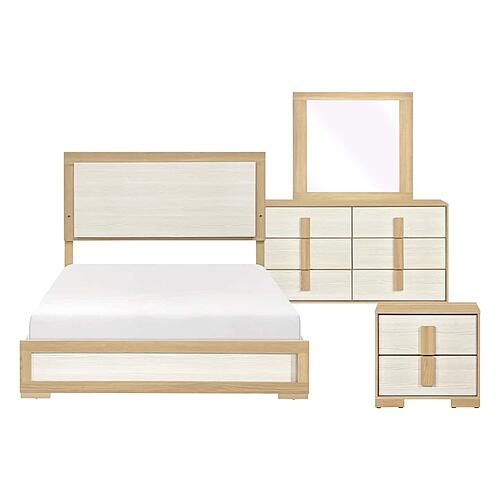 Sterling 4pc Queen Bedroom Set  - Natural & White by Homelegance