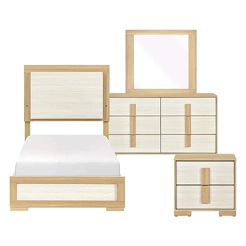 Sterling 4Pc Twin Bedroom Set  - Natural & White by Homelegance