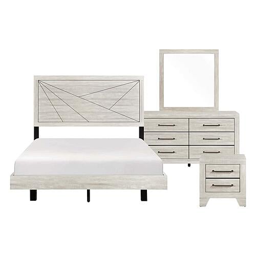 Aspen 4pc Queen Bedroom Set  - Dusty Gray Oak by Homelegance