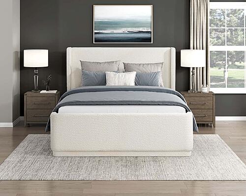 Carmel Eastern King Platform Bed - Beige by Homelegance