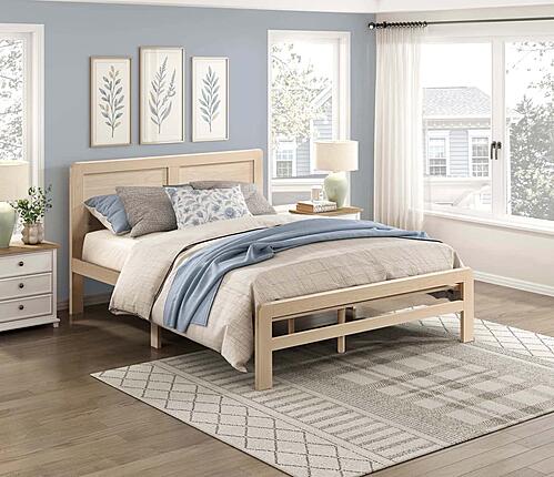 Carter Queen Platform Bed - Natural by Homelegance