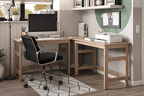 Solid Wood Corner Desk (KD) Sandstone by Innovations