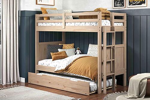 Dune Bunk Twin over Twin Bed with Short Ladder Sandstone Finish by Innovations