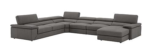 Kobe Premium Leather Sectional in Truffle by J&M Furniture