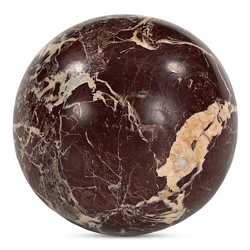 Odessa Sphere Tabletop Accent Red Levanto Marble by Moe's Home Collection