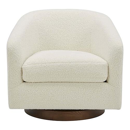 Oscy Swivel Chair Faux Shearling White by Moe's Home Collection