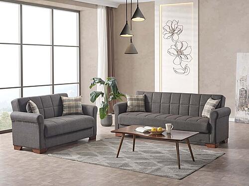 Orbit Dark Brown Convertible Loveseat by Casamode