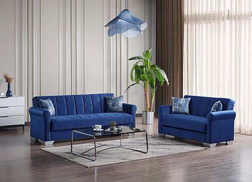 Orbit Blue Convertible Sofa Bed by Casamode