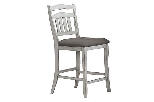 F1799 Wood Dining High Chair Antique White by Poundex