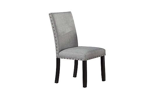 F1911 Wood Upholstered Dining Chair Gray/Black by Poundex